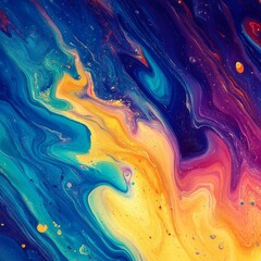 Fluid Dynamics: An Abstract Expression of Color and Movement in a Swirling Universe of Artistic Interpretation.