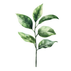 Vibrant Green Leaves in a Glitch Art Frame Nature and Technology Blend