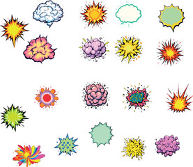 Vsai comic explosion set bursting with vibrant colors and dynamic energy