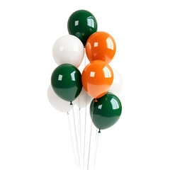 Festive Balloons Green Orange White Joyful Celebration