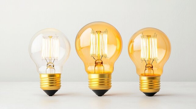 Vintage decorative light bulbs set home interior lifestyle minimalist close-up unique illumination ideas