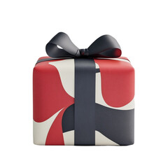 A Beautifully Wrapped Gift Red White and Black Design Festive Surprise