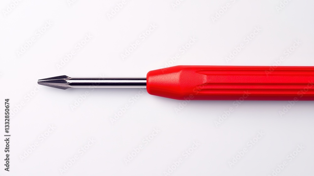 Poster flathead screwdriver with red handle a practical and minimalist tool for home workshops