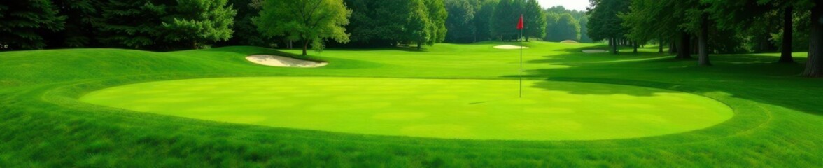 Perfectly manicured golf course putting green , surface, hole