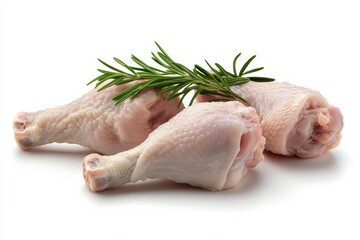 Fresh Chicken Drumsticks With a Sprig of Rosemary Ready for a Flavorful Culinary Creation Generative AI