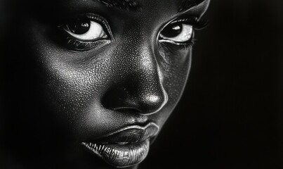 Light and shadow create a captivating portrait in black and white
