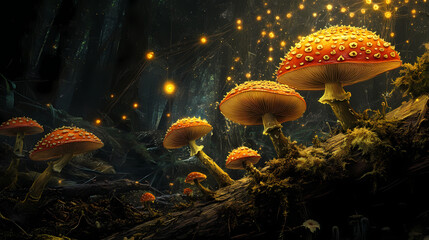 various stages small pinheads fungal growth