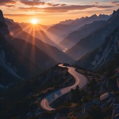 "Twilight Path: A Journey Through the Mountains"

