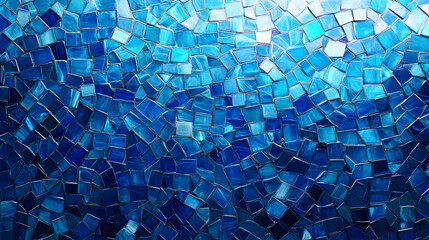 Abstract Blue Mosaic Tile Texture Background