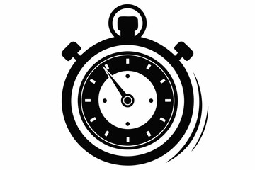 a stopwatch line art silhouette vector illustration