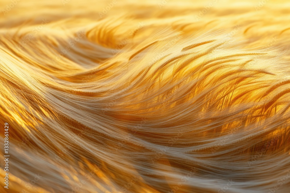 Poster golden wheat field gently swaying in the warm sunlight, creating a mesmerizing texture.