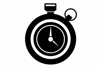 a stopwatch line art silhouette vector illustration