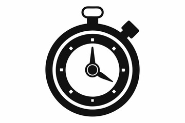 a stopwatch line art silhouette vector illustration