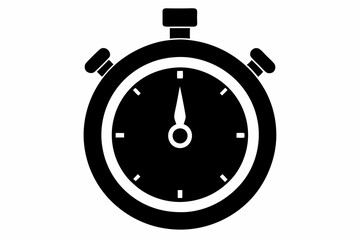 a stopwatch line art silhouette vector illustration