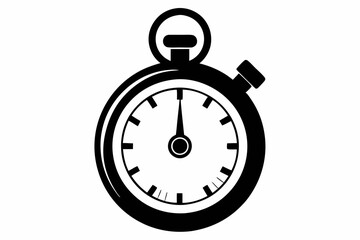 a stopwatch line art silhouette vector illustration