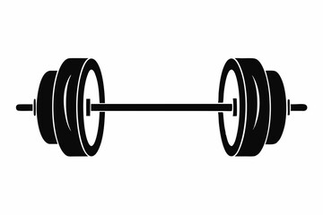 barbell line art silhouette vector illustration