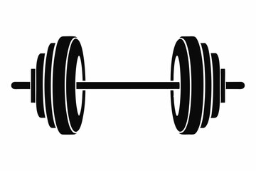 barbell line art silhouette vector illustration