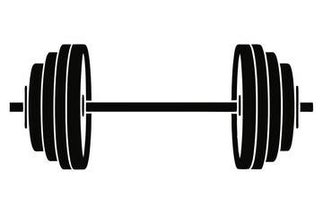 barbell line art silhouette vector illustration