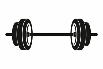 barbell line art silhouette vector illustration