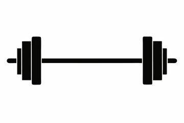 barbell line art silhouette vector illustration