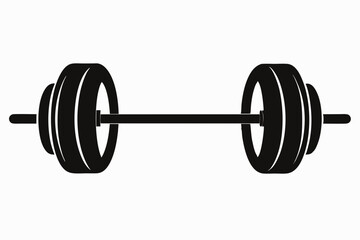 barbell line art silhouette vector illustration