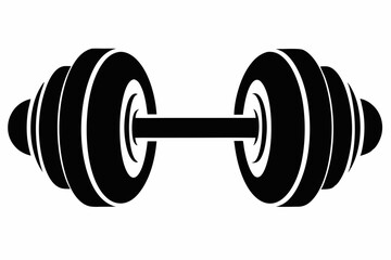 dumbbells line art silhouette vector illustration