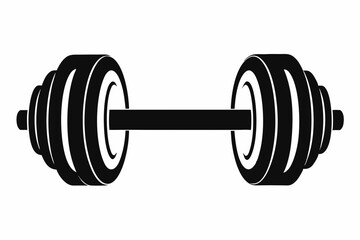 dumbbells line art silhouette vector illustration
