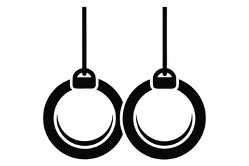 gymnastic rings line art silhouette vector illustration