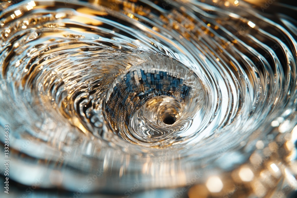 Poster A mesmerizing vortex of swirling water, creating concentric circles and a dramatic visual effect.