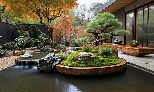 Modern Japanese Garden Courtyard