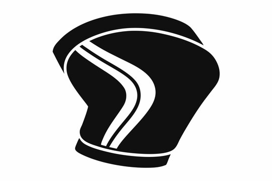 black knee pad with white stripes clip art preview