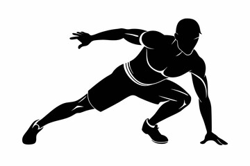 man exercise line art silhouette vector illustration