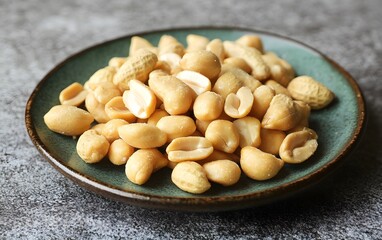 Closeup of Roasted Salted Peanuts in Bowl