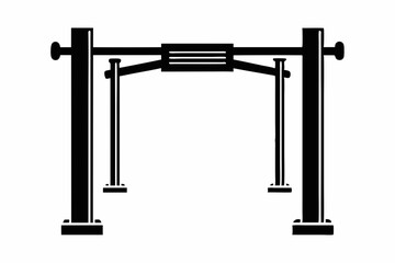 pull up bar line art silhouette vector illustration