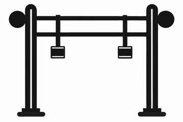 Obraz premium pull up bar line art silhouette vector illustration
