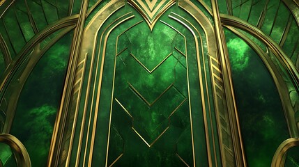 Green Art Deco Ornament for Decoration