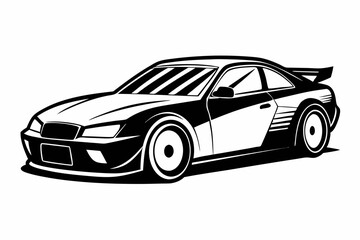 Naklejka premium race car line art silhouette vector illustration