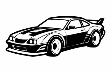 Obraz premium race car line art silhouette vector illustration