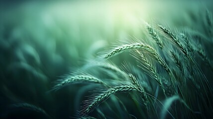 Close-Up of Rye Grass with Soft Glowing Light