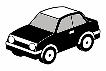 Fototapeta premium toy car line art silhouette vector illustration