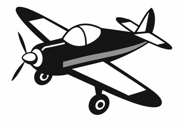 toy plane line art silhouette vector illustration