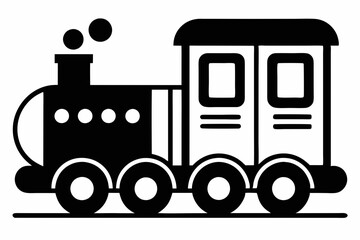 toy train line art silhouette vector illustration