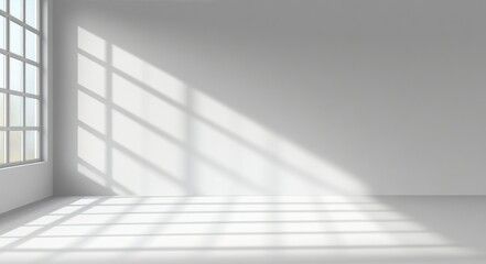 Fototapeta premium Sunlit Room: Minimalist Interior Design with Window Light