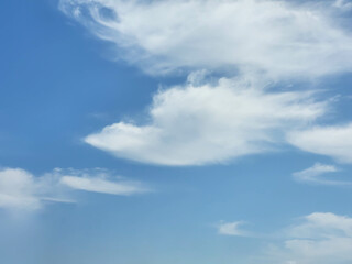 A white cloud in the shape of a bird in a blue sky