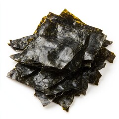 Isolated black coal, a natural carbon mineral, on a white background