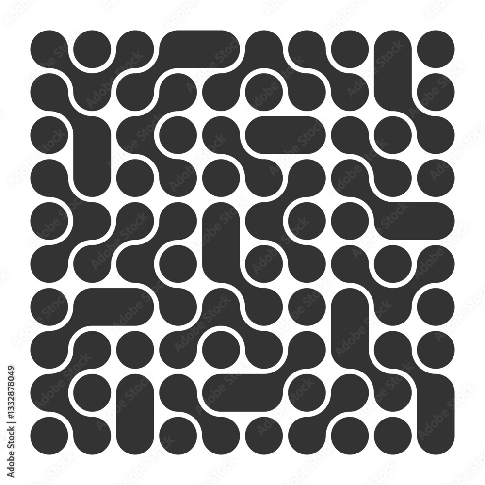 Poster black and white geometric liquid circle metaball forms. monochrome rounded dynamic flowing blob orga