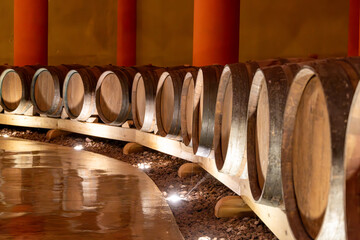 Visit of old caves with oak barrels, wine making on bodegas wineries on volcanic soils of Mount...