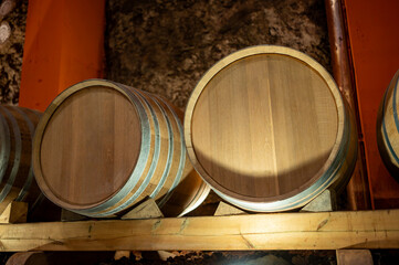 Visit of old caves with oak barrels, wine making on bodegas wineries on volcanic soils of Mount...