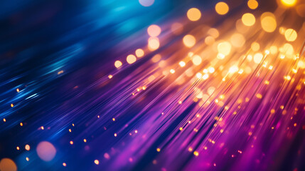 Stunning Close-Up of Illuminated Fiber Optics with High-Precision Technological Details, Digital Connectivity and Futuristic Communication for the IT Sector &ndash; Generative AI