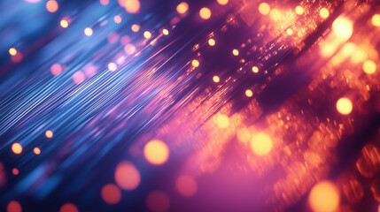 Stunning Close-Up of Illuminated Fiber Optics with High-Precision Technological Details, Digital Connectivity and Futuristic Communication for the IT Sector &ndash; Generative AI